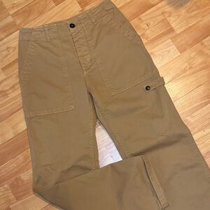 FORTELA women’s sz 25 Jerry 100% cotton casual straight-leg cargo pants tan